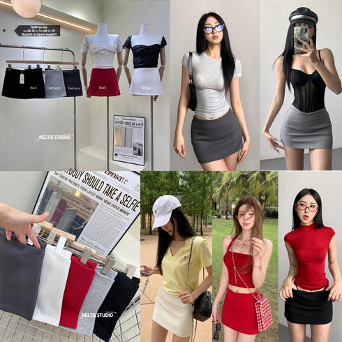 KELTIS Women Stylist Mini Pencil Skirts With Pocket